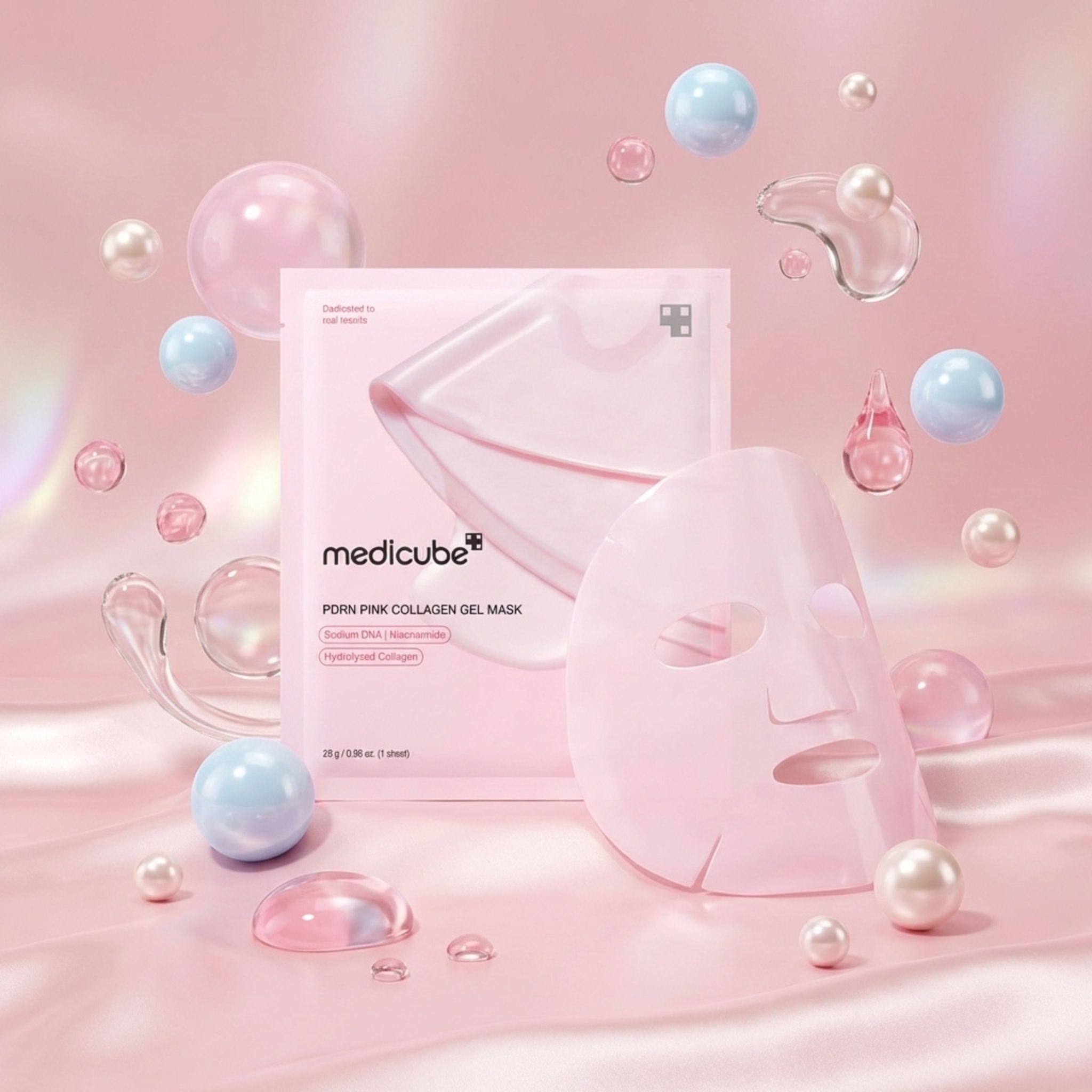 PDRN Pink Collagen Gel Mask - 4 Maschere viso in gel idratante rigenerante