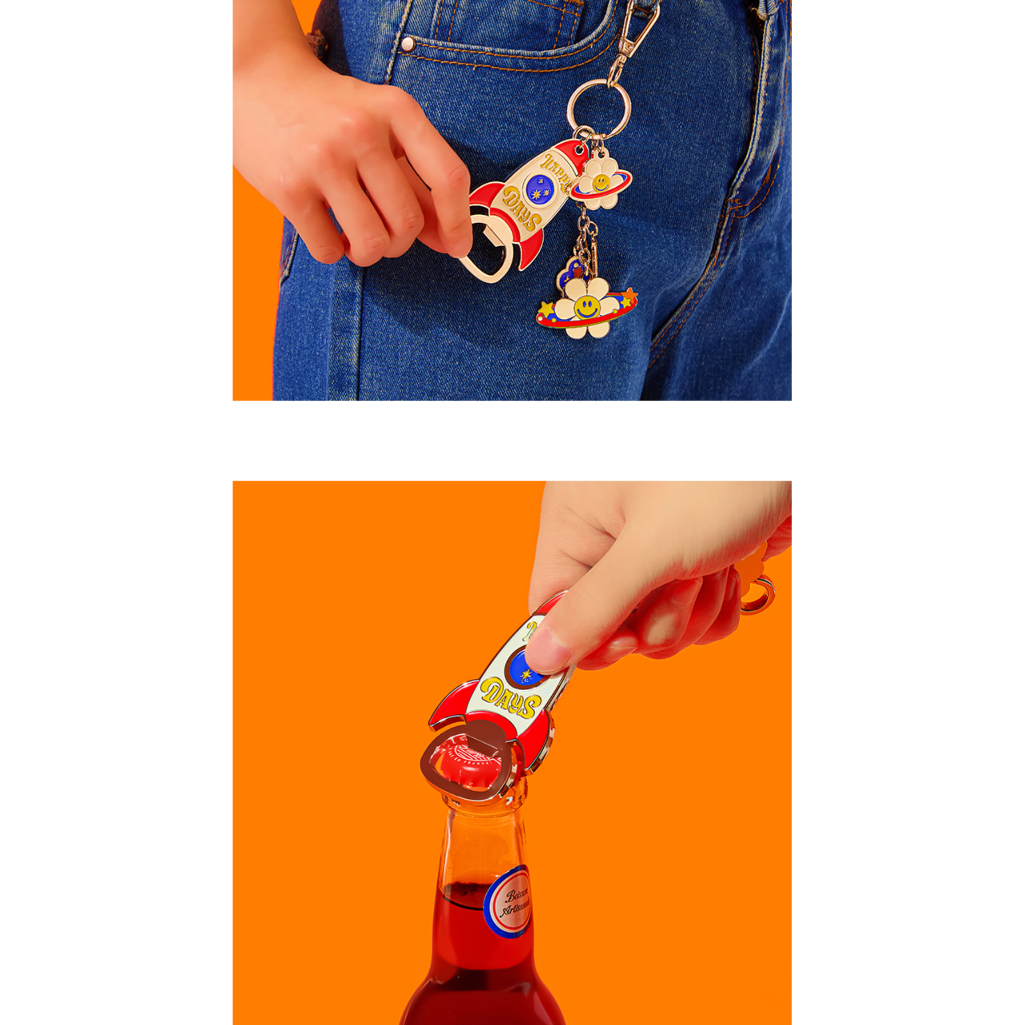 Porta chiavi apri bottiglie Rocket