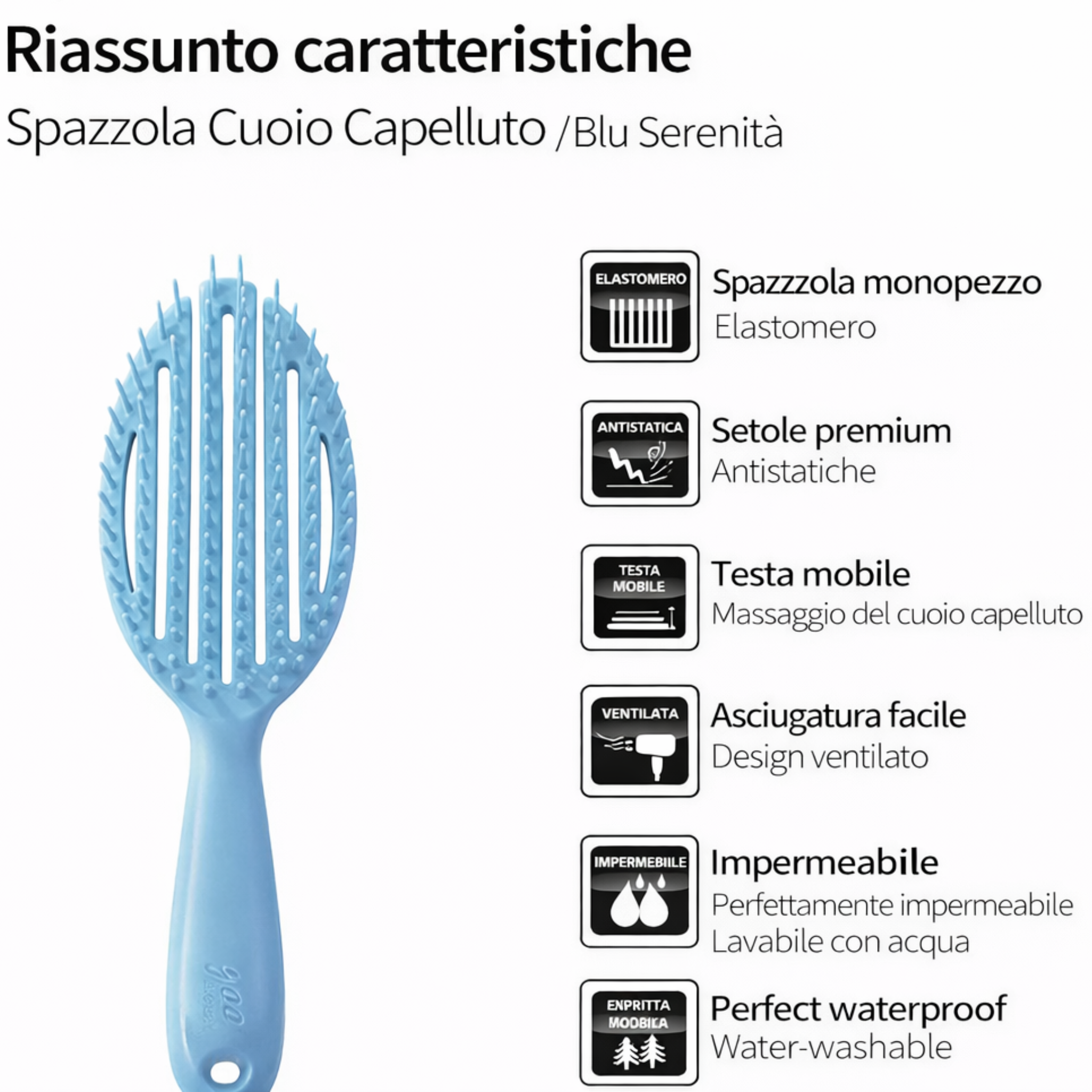 Spazzola massaggiante per la cute – Colore Serenity Blue