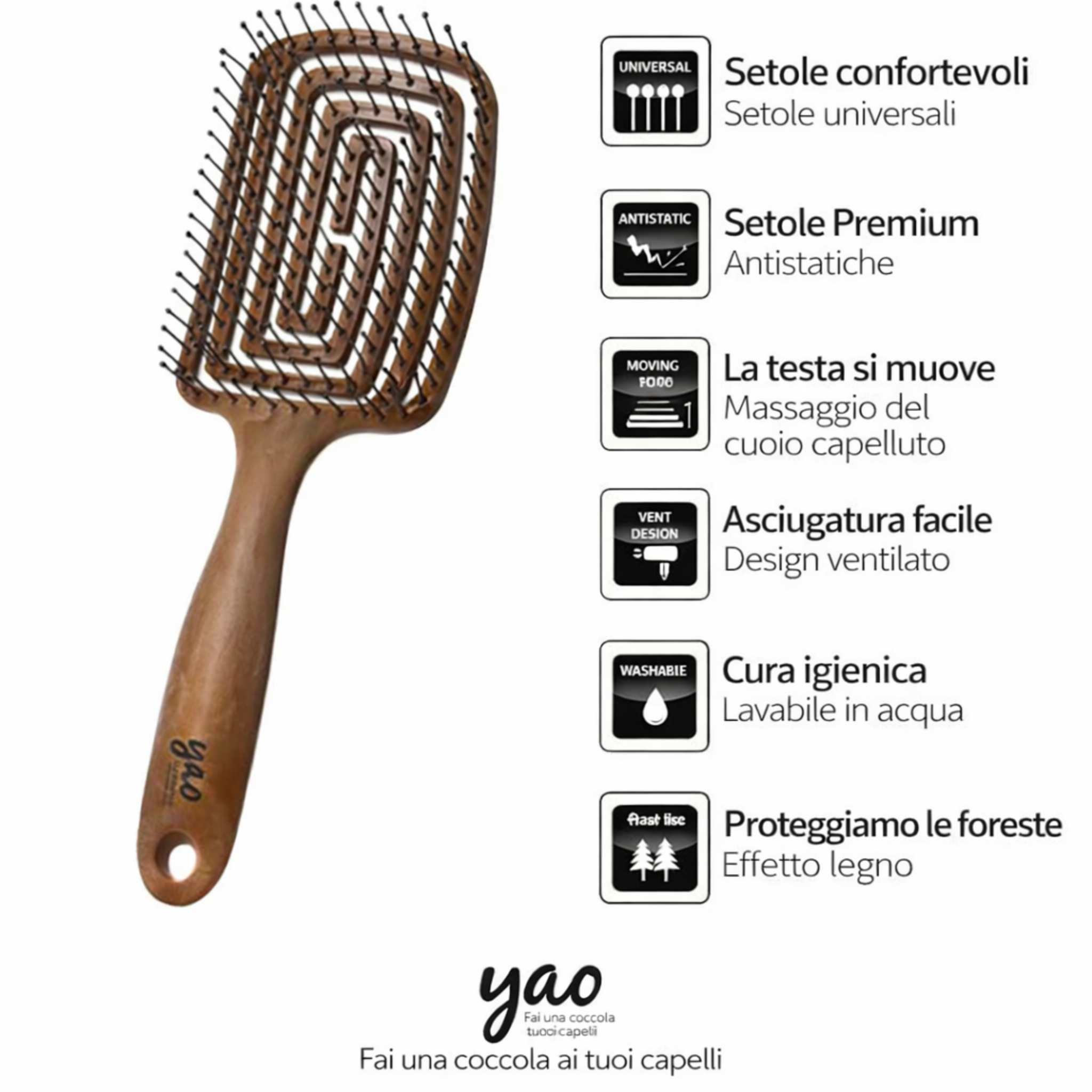 Spazzola effetto legno – Quadrata classica